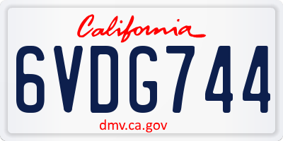 CA license plate 6VDG744