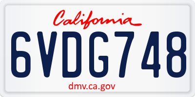 CA license plate 6VDG748