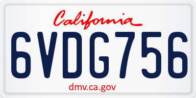CA license plate 6VDG756