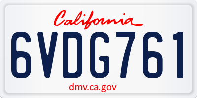 CA license plate 6VDG761