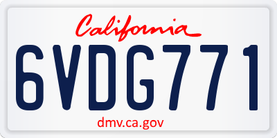 CA license plate 6VDG771
