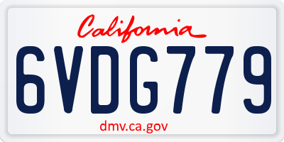 CA license plate 6VDG779
