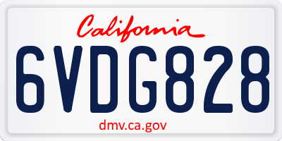 CA license plate 6VDG828