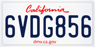 CA license plate 6VDG856