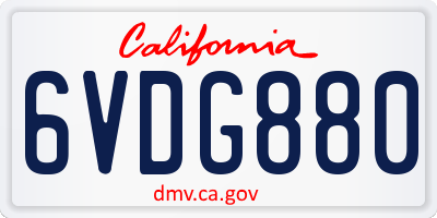 CA license plate 6VDG880