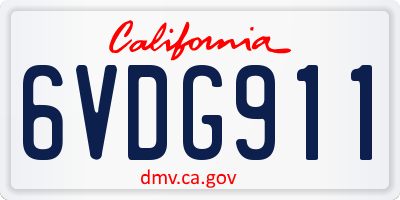 CA license plate 6VDG911