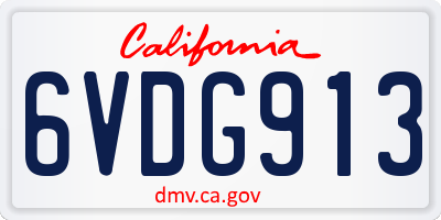 CA license plate 6VDG913