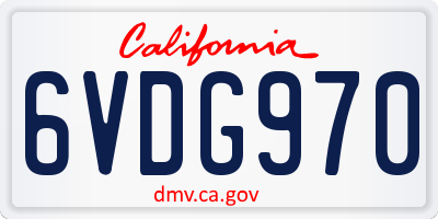 CA license plate 6VDG970