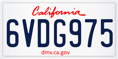 CA license plate 6VDG975