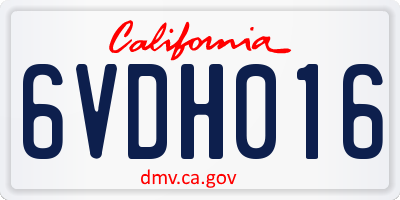 CA license plate 6VDH016