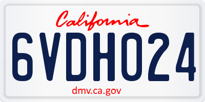 CA license plate 6VDH024
