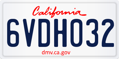 CA license plate 6VDH032