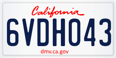 CA license plate 6VDH043