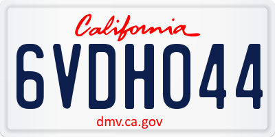 CA license plate 6VDH044
