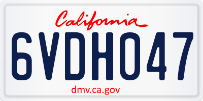 CA license plate 6VDH047