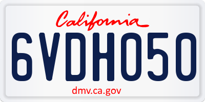 CA license plate 6VDH050