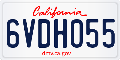 CA license plate 6VDH055