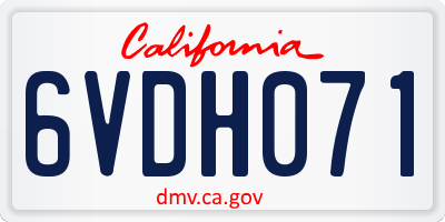 CA license plate 6VDH071