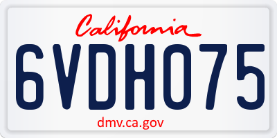 CA license plate 6VDH075