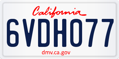 CA license plate 6VDH077