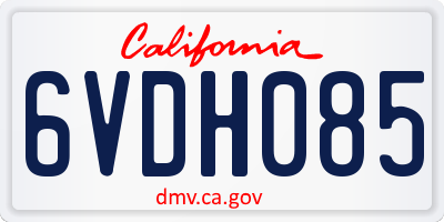 CA license plate 6VDH085