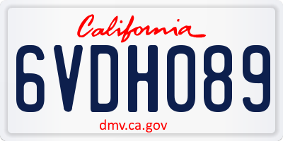 CA license plate 6VDH089