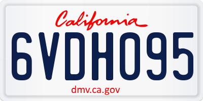 CA license plate 6VDH095