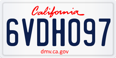 CA license plate 6VDH097