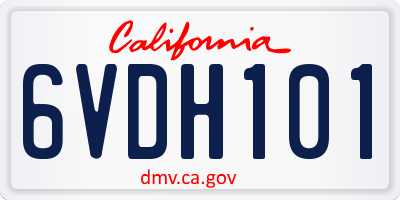 CA license plate 6VDH101
