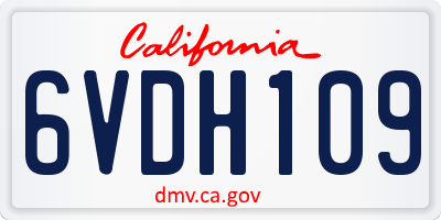 CA license plate 6VDH109