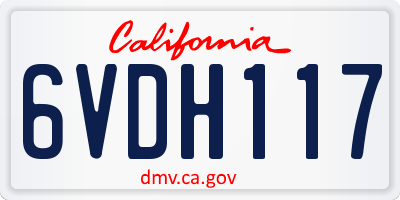 CA license plate 6VDH117