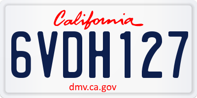 CA license plate 6VDH127