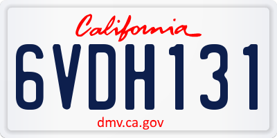 CA license plate 6VDH131