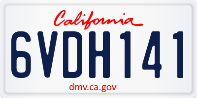 CA license plate 6VDH141
