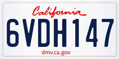 CA license plate 6VDH147