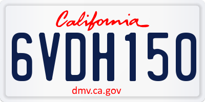 CA license plate 6VDH150