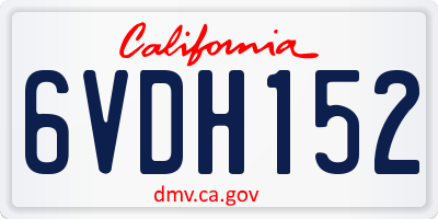 CA license plate 6VDH152