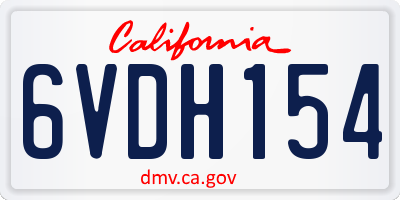 CA license plate 6VDH154