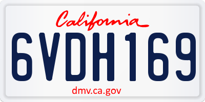 CA license plate 6VDH169