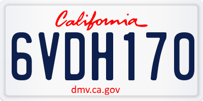 CA license plate 6VDH170