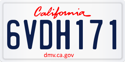 CA license plate 6VDH171