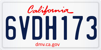 CA license plate 6VDH173