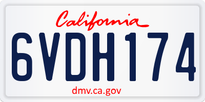 CA license plate 6VDH174