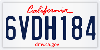 CA license plate 6VDH184