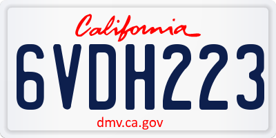 CA license plate 6VDH223