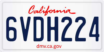 CA license plate 6VDH224