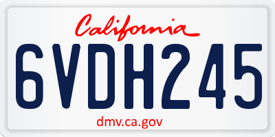 CA license plate 6VDH245