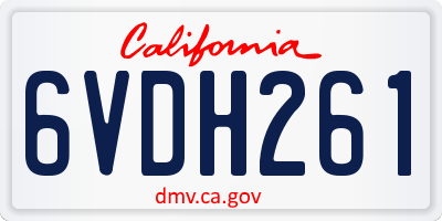 CA license plate 6VDH261