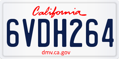 CA license plate 6VDH264