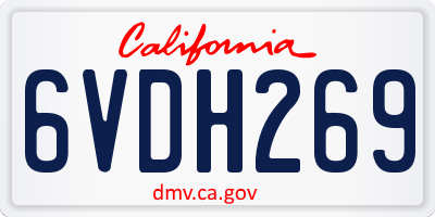 CA license plate 6VDH269